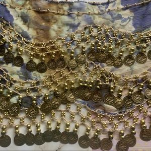 Belly dance coin hip scarf belt